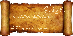 Forgács Ádám névjegykártya