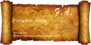 Forgács Ádám névjegykártya